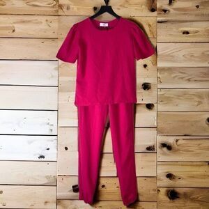 Womens Top Pants‎ Pink Size Medium Work Suit Matching Stretch Shirt Casua…